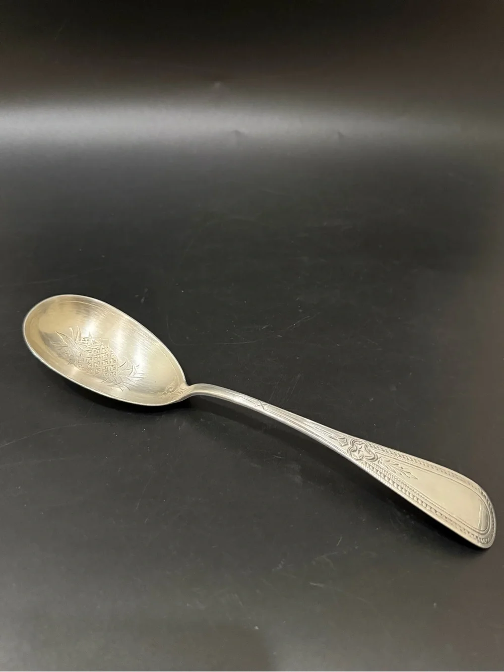 Vintage Bigelow, Kennard & Co. 925 Sterling Silver Pineapple 9” Serving Spoon